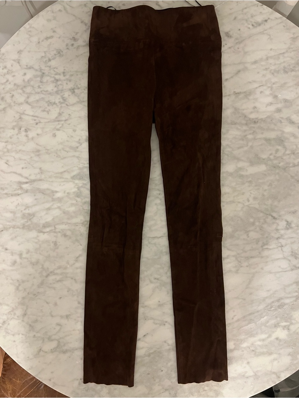 SPRWMN chocolate genuine suede leggings/ skinny leg pants small - Picture 5 of 12